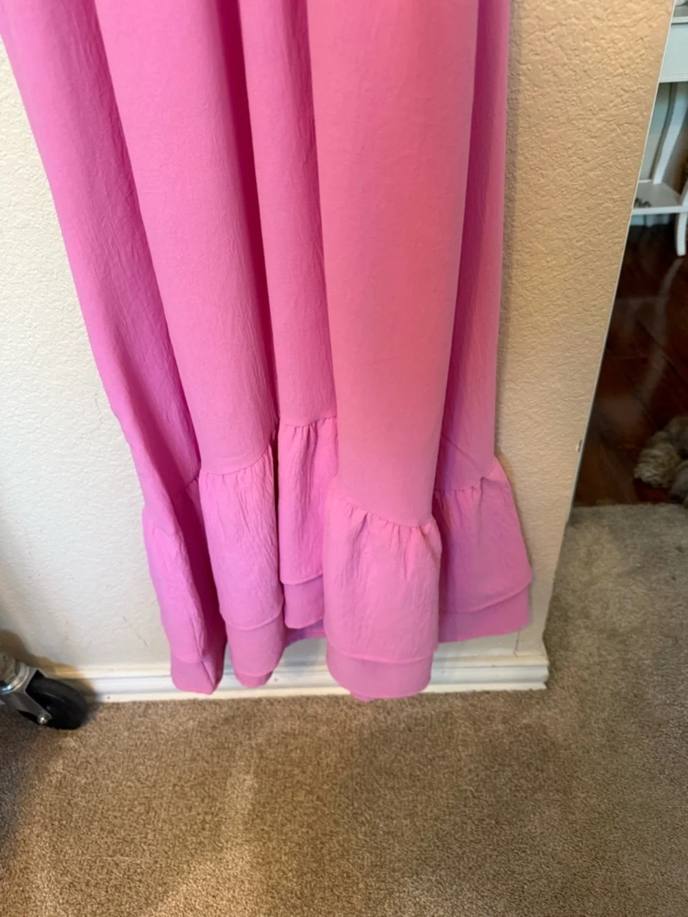 Sleeveless Pink Halter Maxi Dress large 2 Hearts - Picture 8 of 12